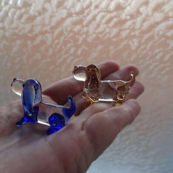Miniature Blown Glass Dogs - Picture 2 of 5
